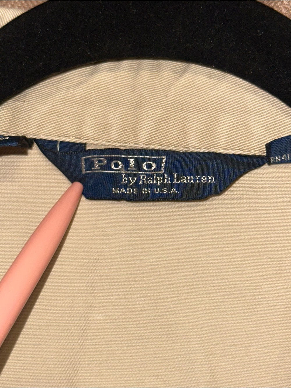 90’s Vintage Polo by Ralph Lauren Light Beige Zip-Up Harrington Jacket - Picture 5 of 8